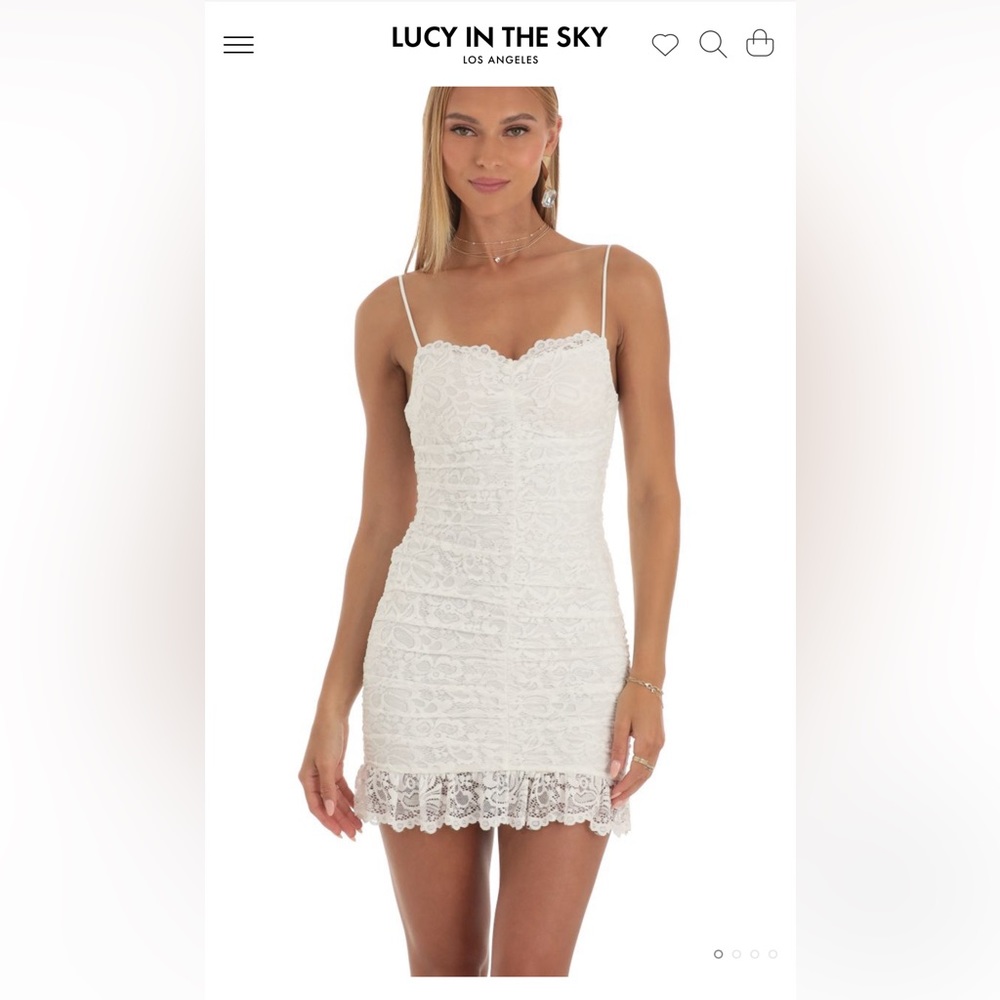Ginevra Lace Ruched Dress - Lucy in the Sky